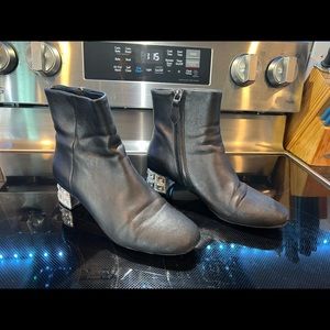 Ladies Miu Miu embellished heel boots. Worn, but lots of life left.